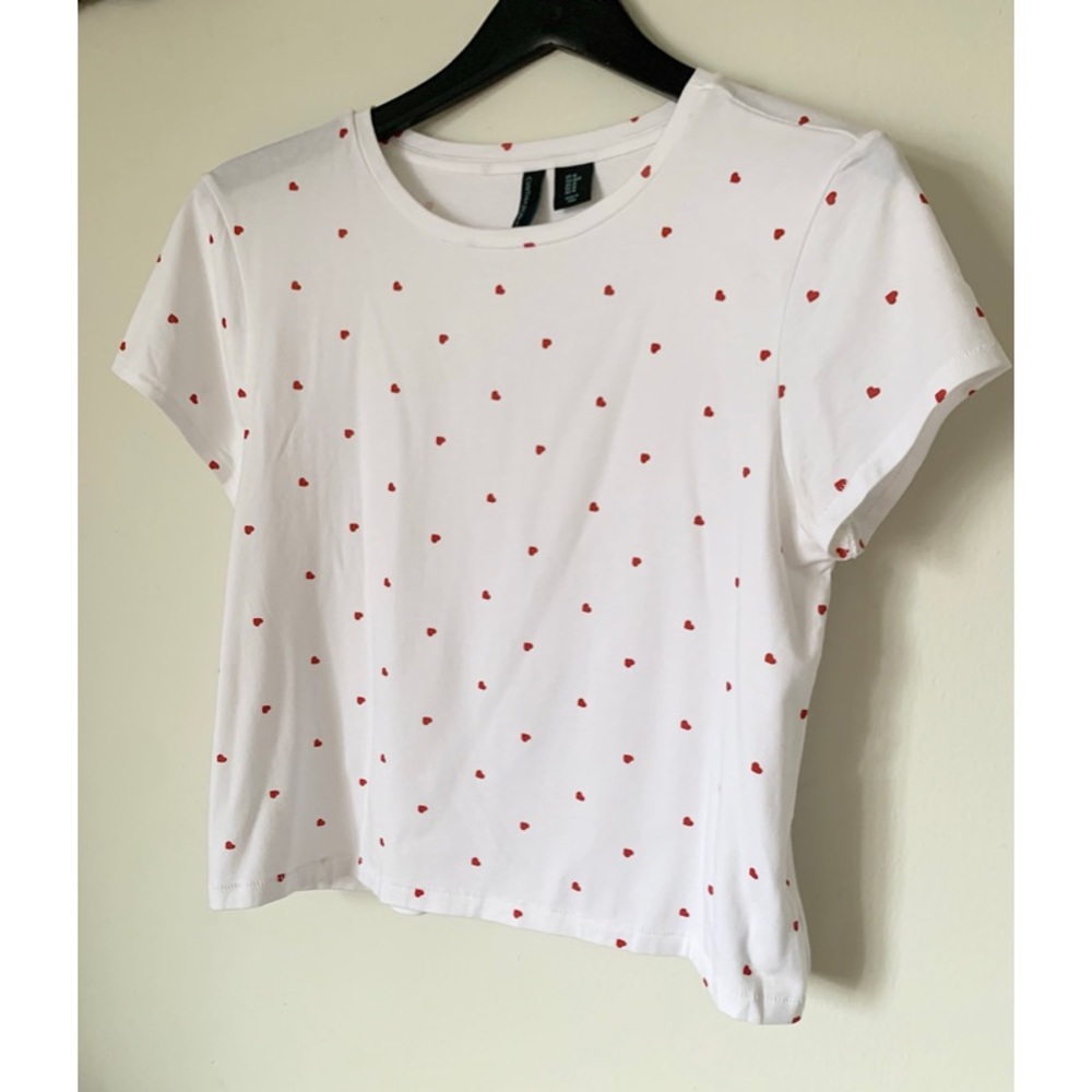 Heart Print ♥️ Crew Crop Tee